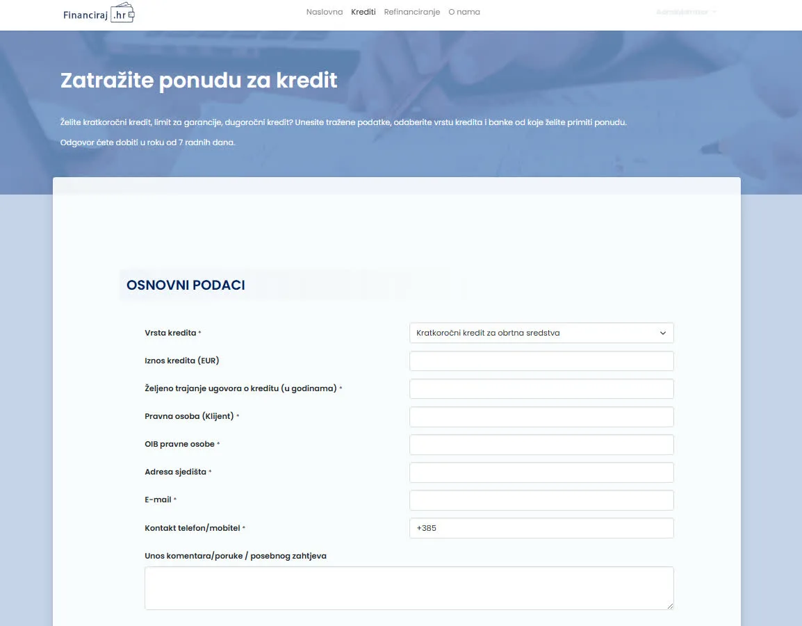 Financiraj.hr product view