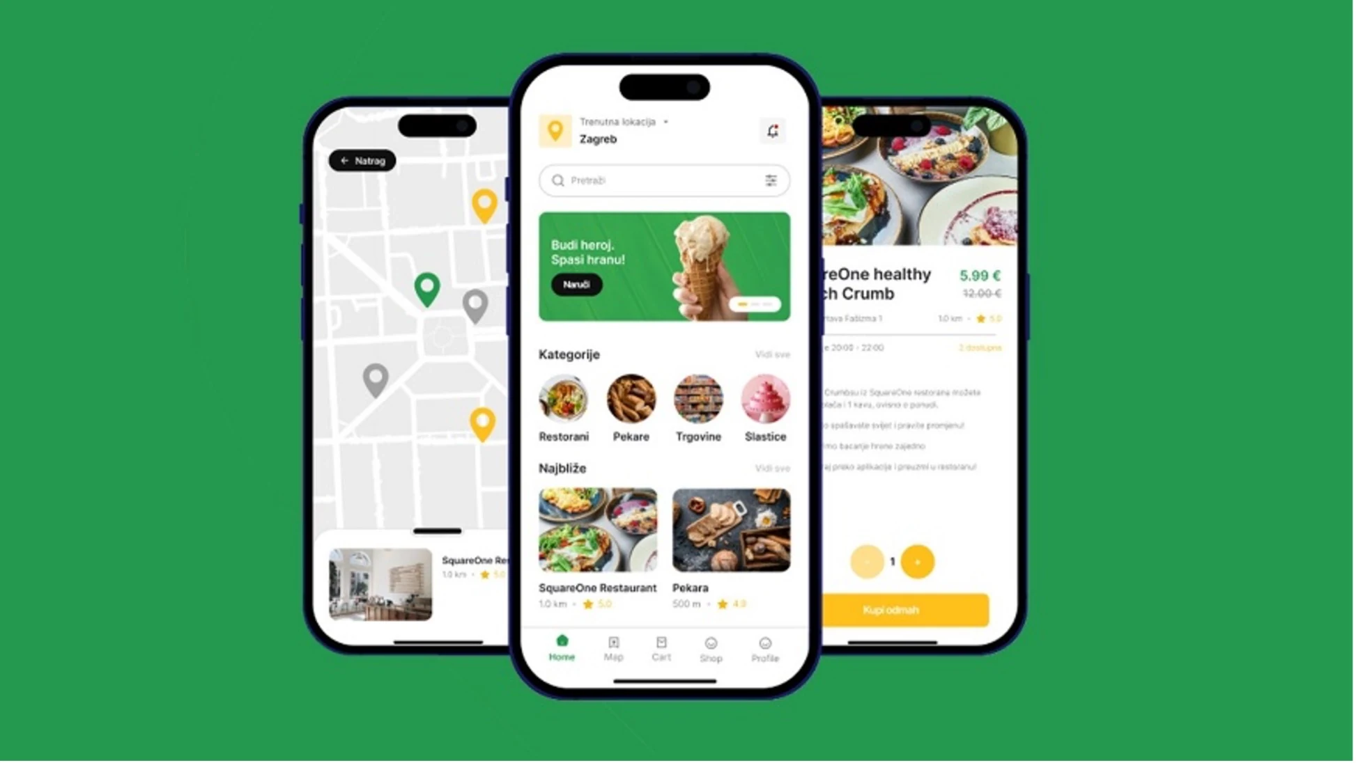 Crumbs app surplus food marketplace