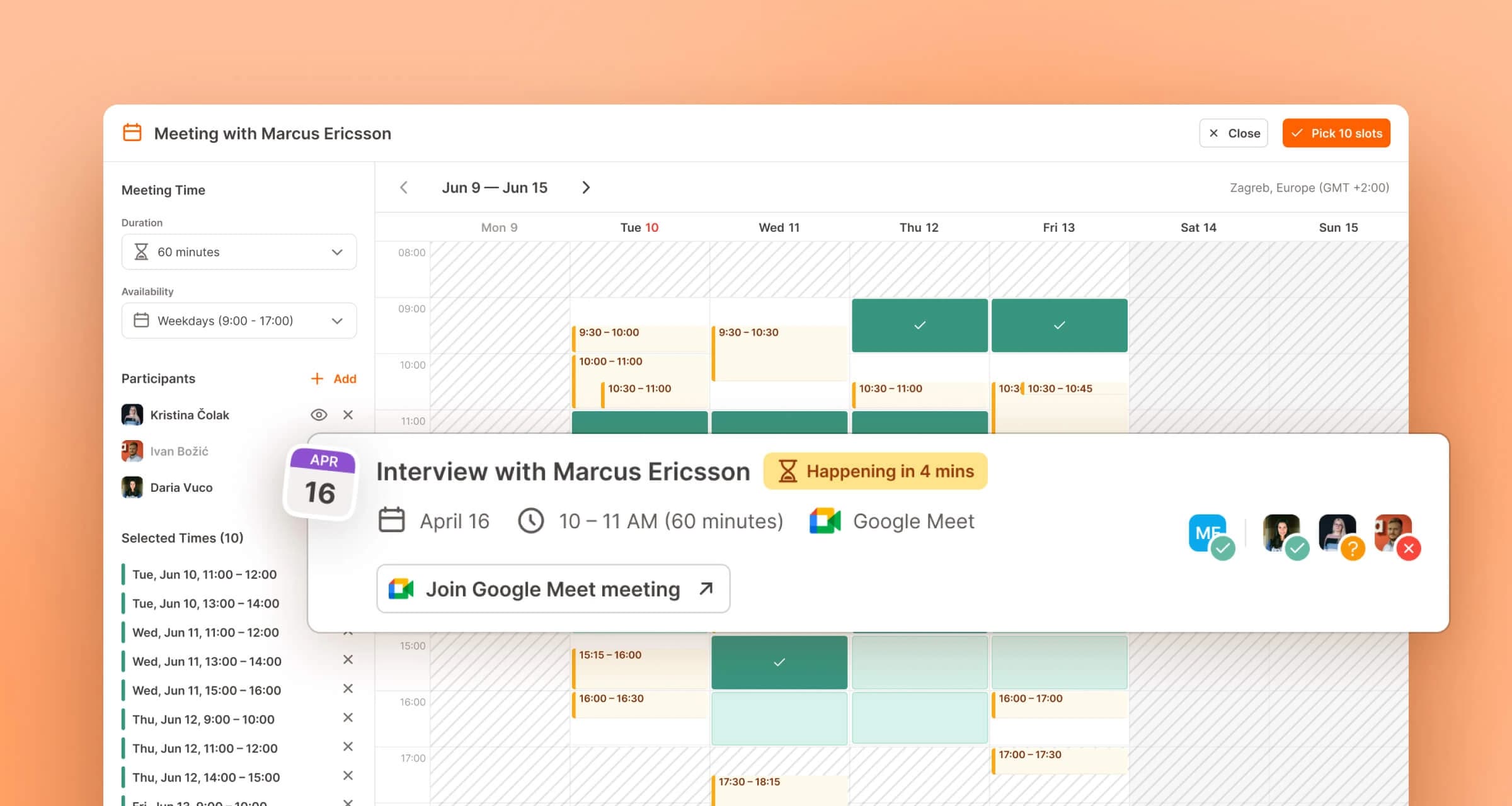 PontaHR interview scheduling workflow